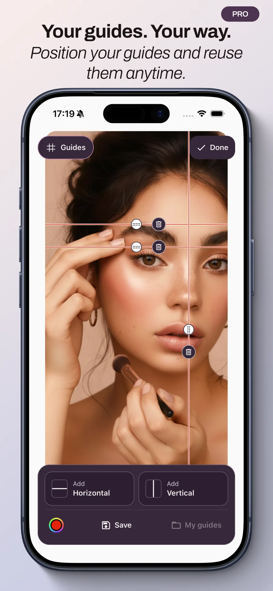 Custom guides in PocketMirror Pro